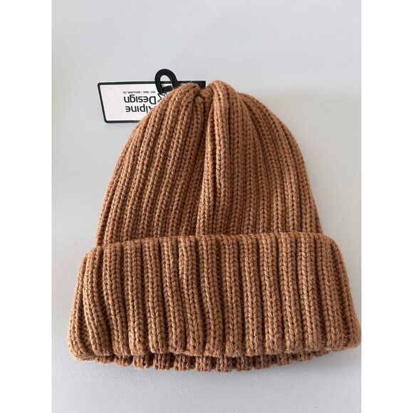 Alpine Design Tan Chunky Knit Beanie Hat Brown - Picture 4 of 5